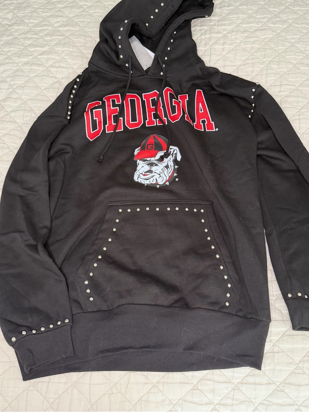Georgia Bulldogs Black Studded Hoodie - Gameday Couture